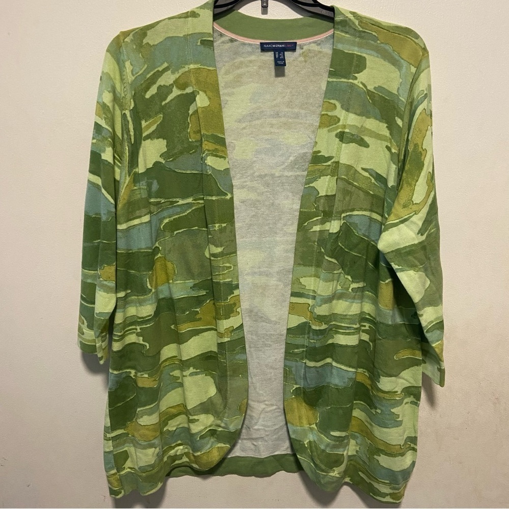 Isaac Mizarahi Live Women’s Open Front Cardigan Size 1X Multicolor Casual